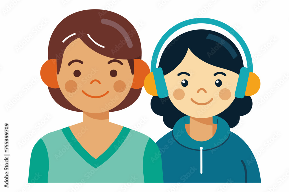 best mom and son carton with headphone artwork best mom and son carton with headphone artwork
