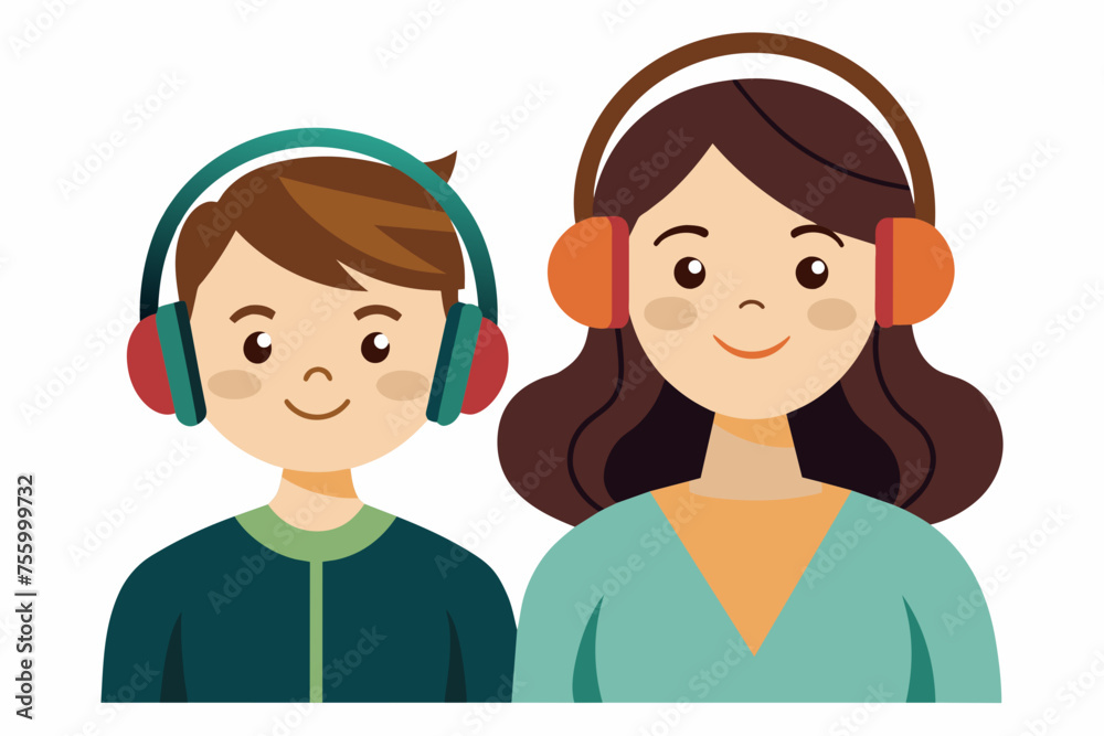 best mom and son carton with headphone artwork best mom and son carton with headphone artwork