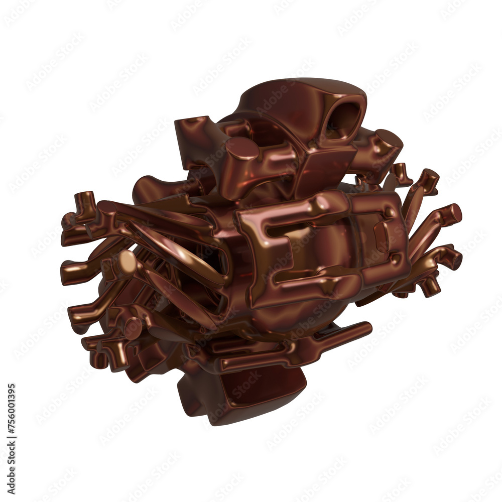 Metal abstract object,3d render - obrazy, fototapety, plakaty 