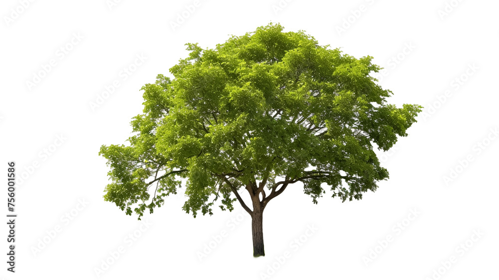 Single tree isolated on transparent background. Forest and foliage in summer for both printing and web pages.

