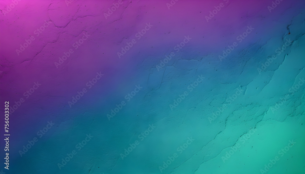 Purple blue and green abstract background. Gradient. Toned colorful concrete wall texture. Magenta teal background with space for design.