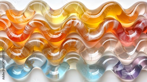A close up of a colorful glass sculpture with many different colors, AI