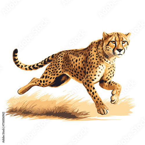 Fototapeta Naklejka Na Ścianę i Meble -  A sleek cheetah sprinting across