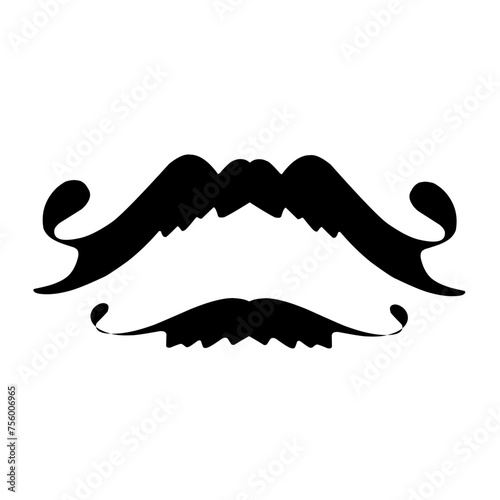 Unique mustache styles for men. Cute vector set in flat cartoon style. For your design, posters, textiles, wedding invitations. Vector illustration.