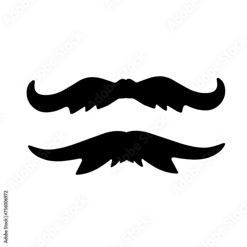 Unique mustache styles for men. Cute vector set in flat cartoon style. For your design, posters, textiles, wedding invitations. Vector illustration.