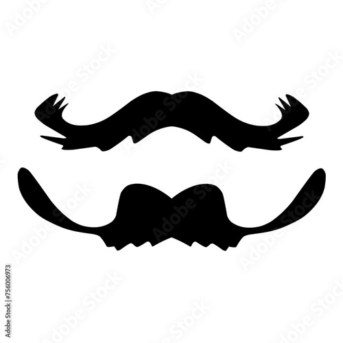 Unique mustache styles for men. Cute vector set in flat cartoon style. For your design, posters, textiles, wedding invitations. Vector illustration.