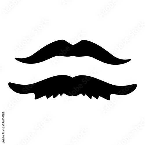 Unique mustache styles for men. Cute vector set in flat cartoon style. For your design, posters, textiles, wedding invitations. Vector illustration.