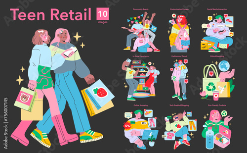 Teen Retail set. Vector illustration