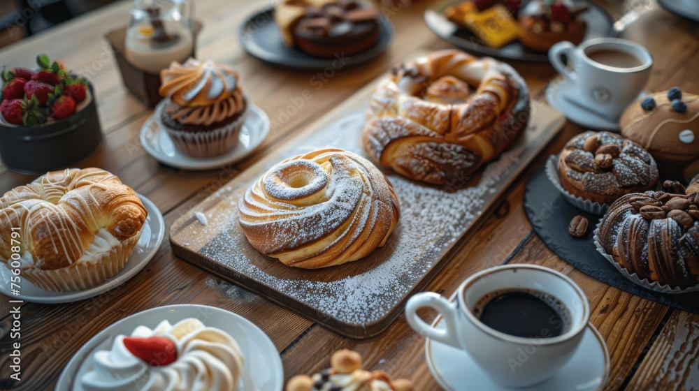 sweet pastries on the table sweet pastries on the table