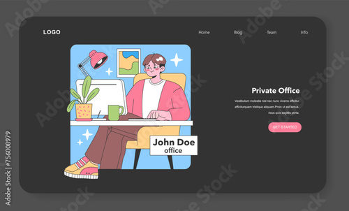 Dedicated workspace concept. Flat vector illustration