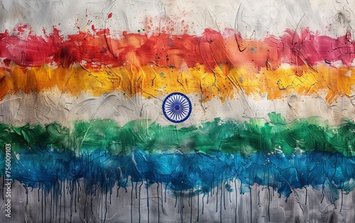 murales dipinto della bandiera indiana, Tiranga