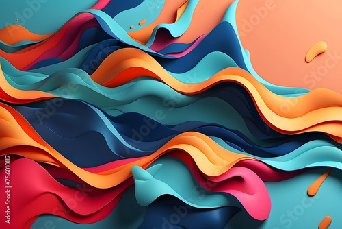 Liquid geometric minimal shapes abstract background. design.