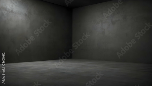 Black, dark and gray abstract cement wall, empty dark abstract cement wall and studio room, interior texture for display products. wall background. photo