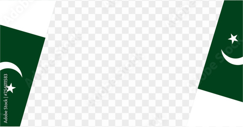 Pakistan flag wave isolated on png or transparent background. vector illustration.