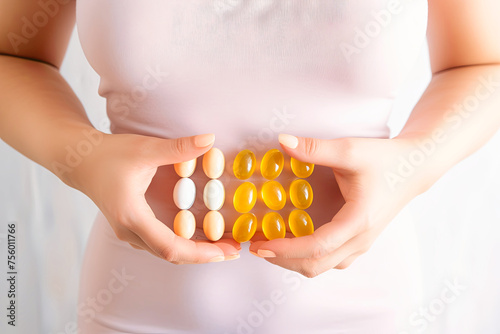 Woman Holding Pills in Her Hands