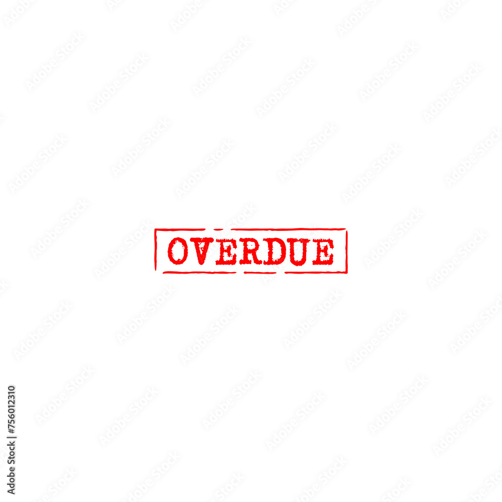 Obraz premium overdue worn rubber stamp