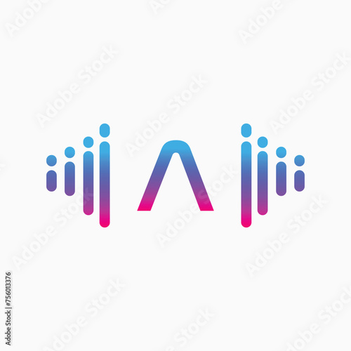 Initial Letter A with a musical note Logo. Musical sign symbol. Font emblem. Modern vector logo design template