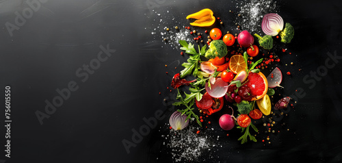 Colorful Freshness: Array of Fruits and Vegetables © Sviatlana