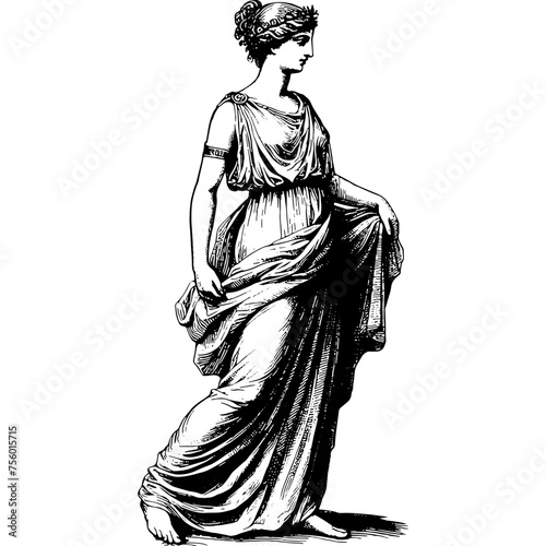 Walking Ancient Greek Woman