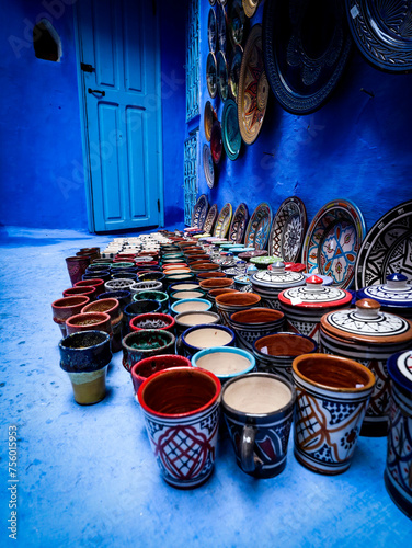 colorful scene at souvenir shop in Chefchaouen Morocco © Abdul Rahman