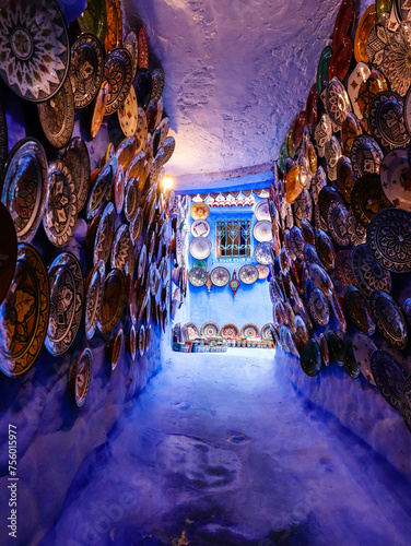 colorful scene at souvenir shop in Chefchaouen Morocco © Abdul Rahman