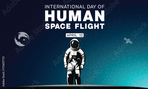 Εκτύπωση καμβά International Day of Human Space Flight design