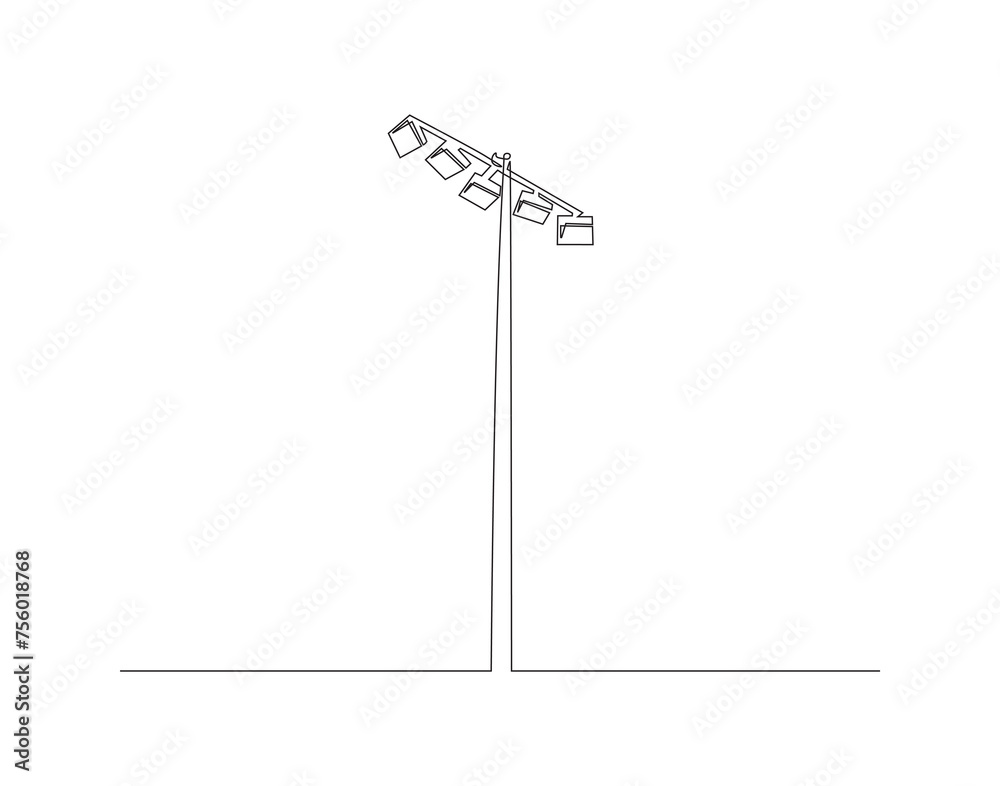 Continuous Line Drawing Of Spotlight Street Light. One Line Of Street Light. Lamp Continuous Line Art. Editable Outline. Continuous Line Drawing Of Spotlight Street Light. One Line Of Street Light. Lamp Continuous Line Art. Editable Outline.