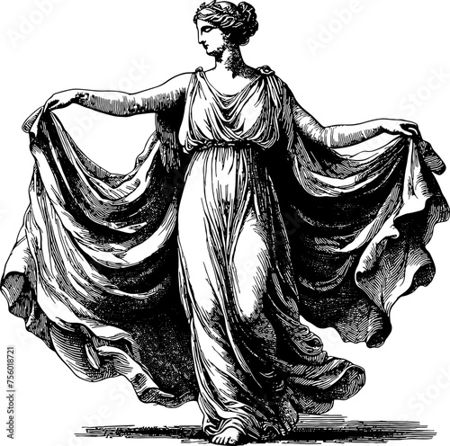 Walking Ancient Greek Woman