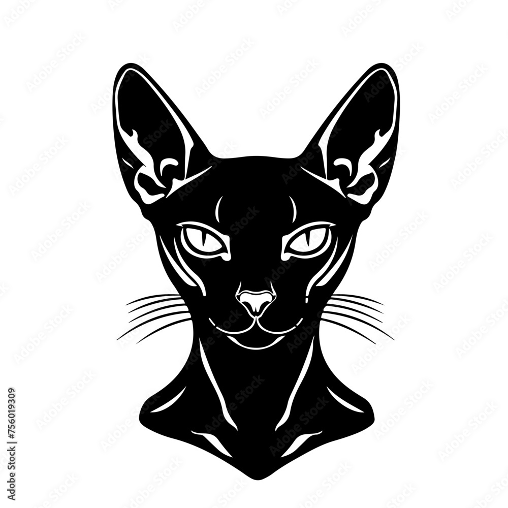 Abyssinian Cat Design Vector Logo