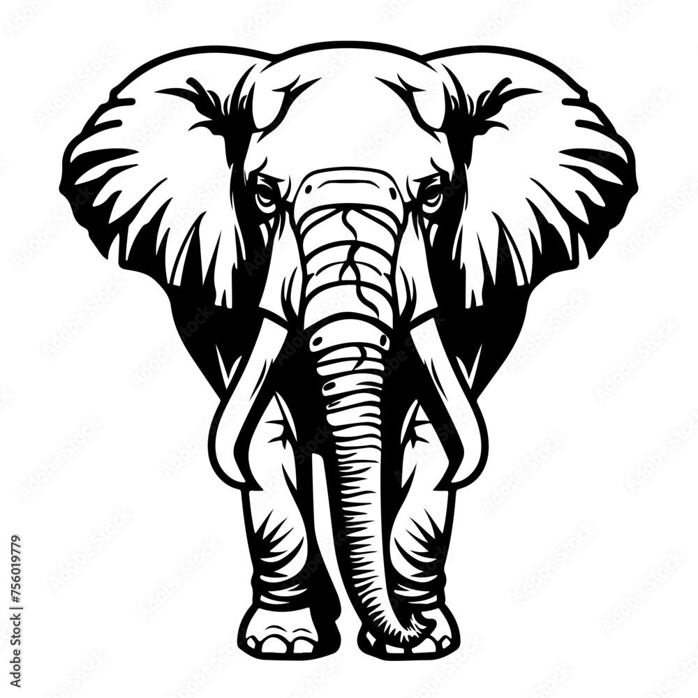 African Elephant Vector Logo