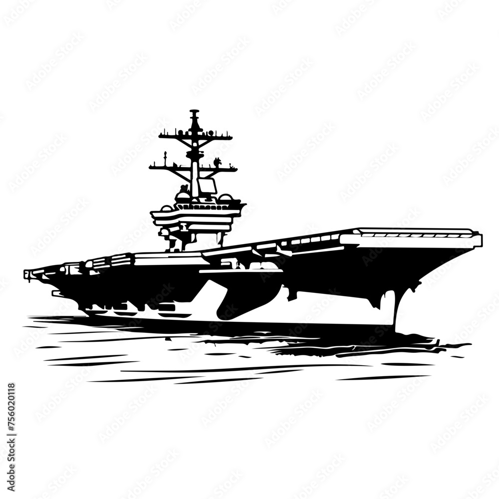 Aircraft Carrier Vector Logo