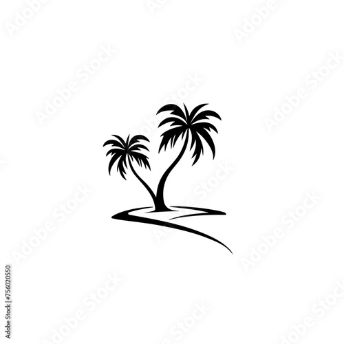 Beach Landscape Vector Logo