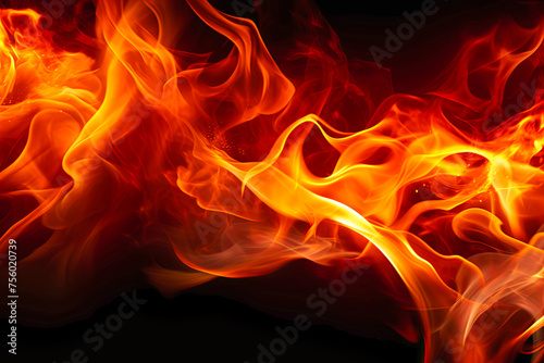 Fire abstract background with flames and copyspace
