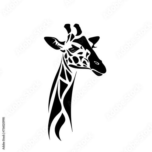 Giraffe head silhouette Vector Logo
