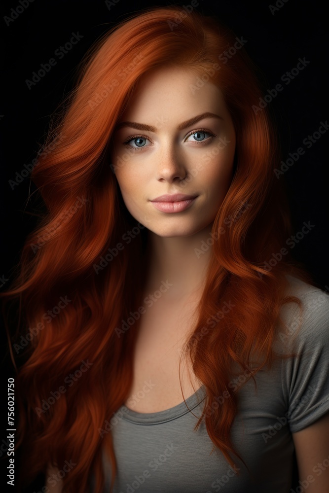 young woman with long red hair young woman with long red hair