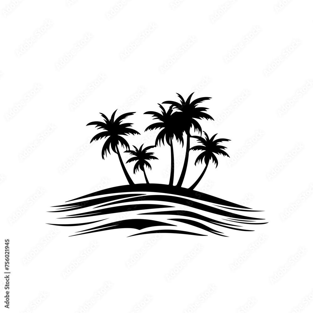 Playa Landscape Vector Logo
