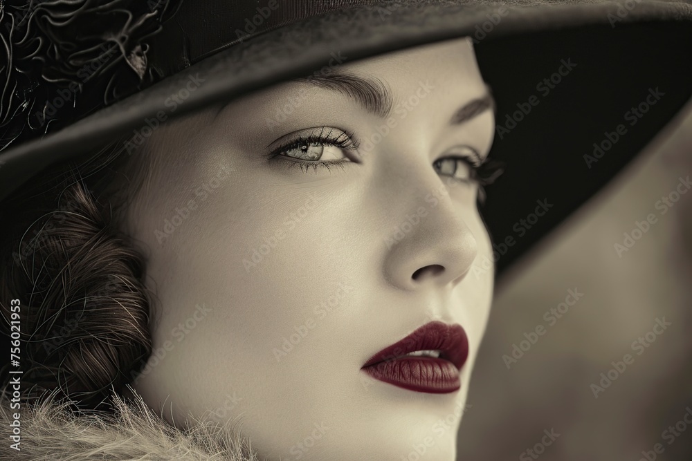 retro style attractive woman posing in front of the camera retro style attractive woman posing in front of the camera