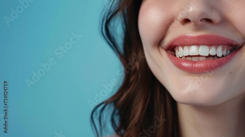 smiling woman with perfect white teeth generative ai