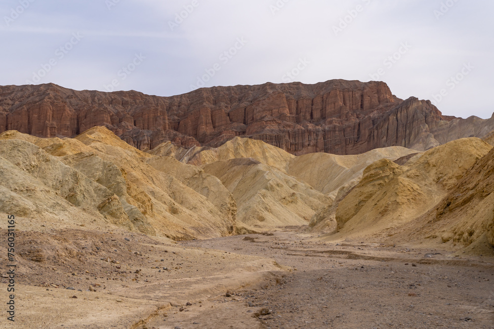 Fototapeta premium A deep river basin in Death Valley National Park