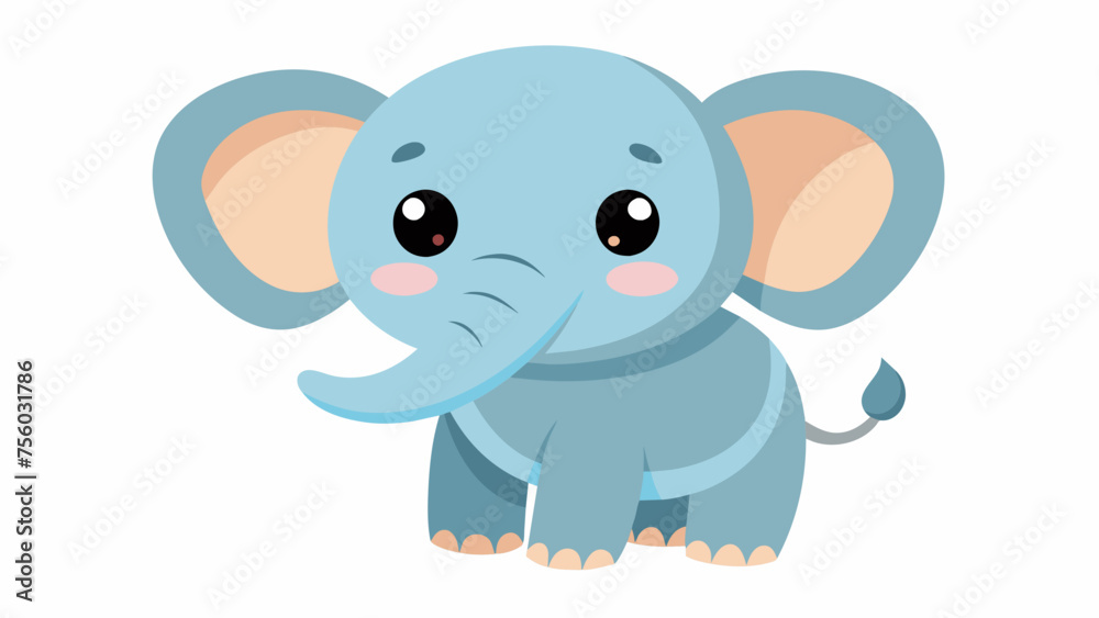 Fototapeta premium a cute baby elephant cartoon vector 
