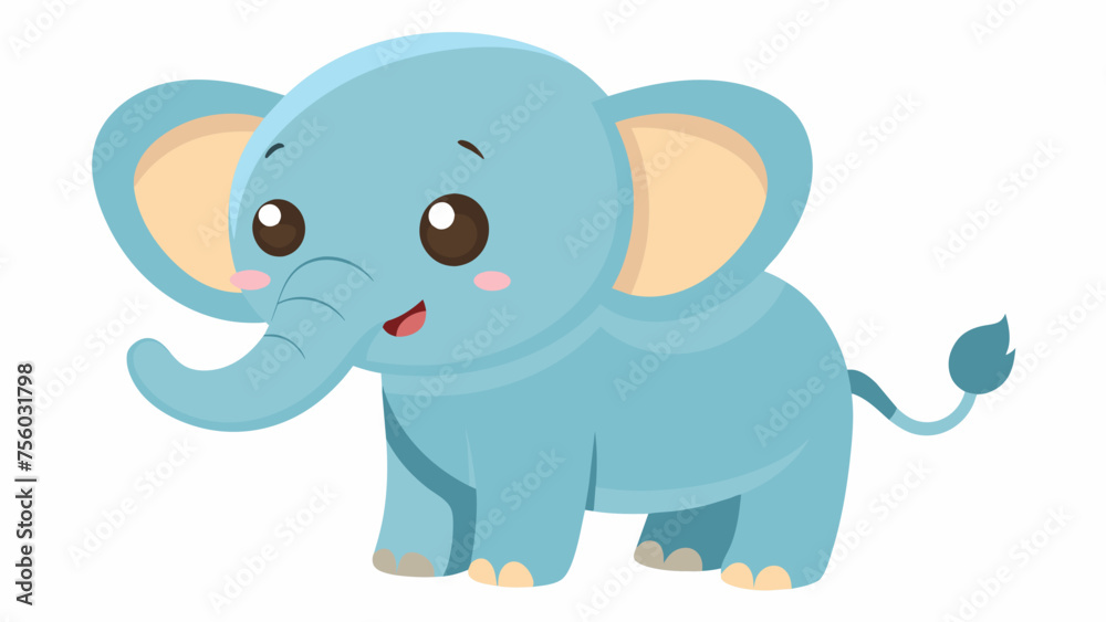 a cute baby elephant cartoon vector 