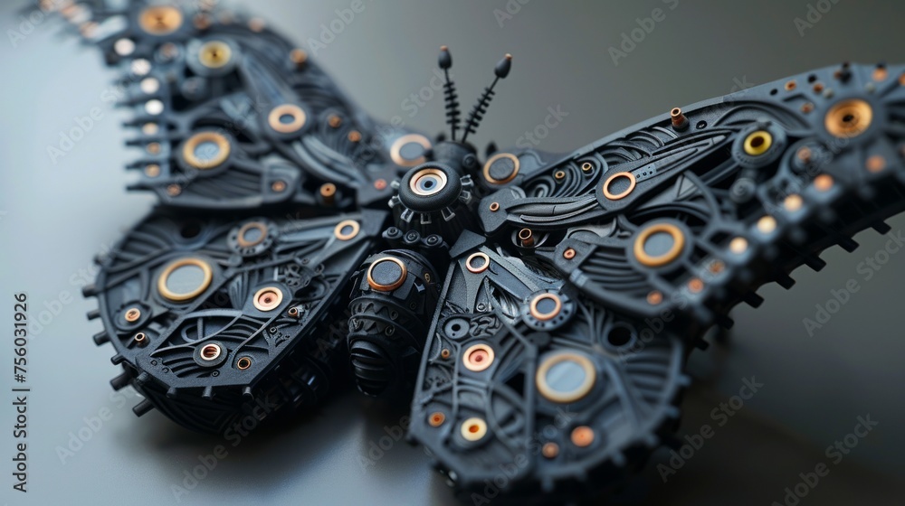 Obraz premium A biomimetic butterfly robot. The concept of modern technologies