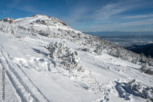 Winter Landscape of Rila mountain near Musala peak, Bulgaria photo