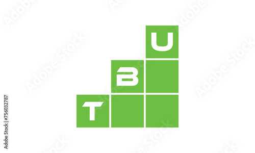 TBU initial letter financial logo design vector template. economics, growth, meter, range, profit, loan, graph, finance, benefits, economic, increase, arrow up, grade, grew up, topper, company, scale photo