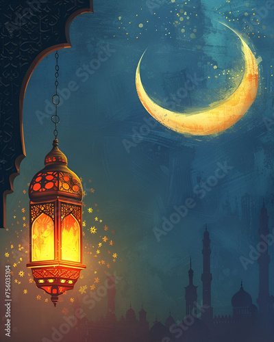 islamic background with mosque , eid moubarak , ramadan moubarak , eid fitr , eid adha 