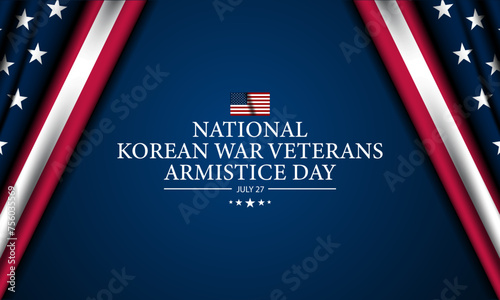 National Korean War Veterans Armistice Day July 27 Background vector Illustration
