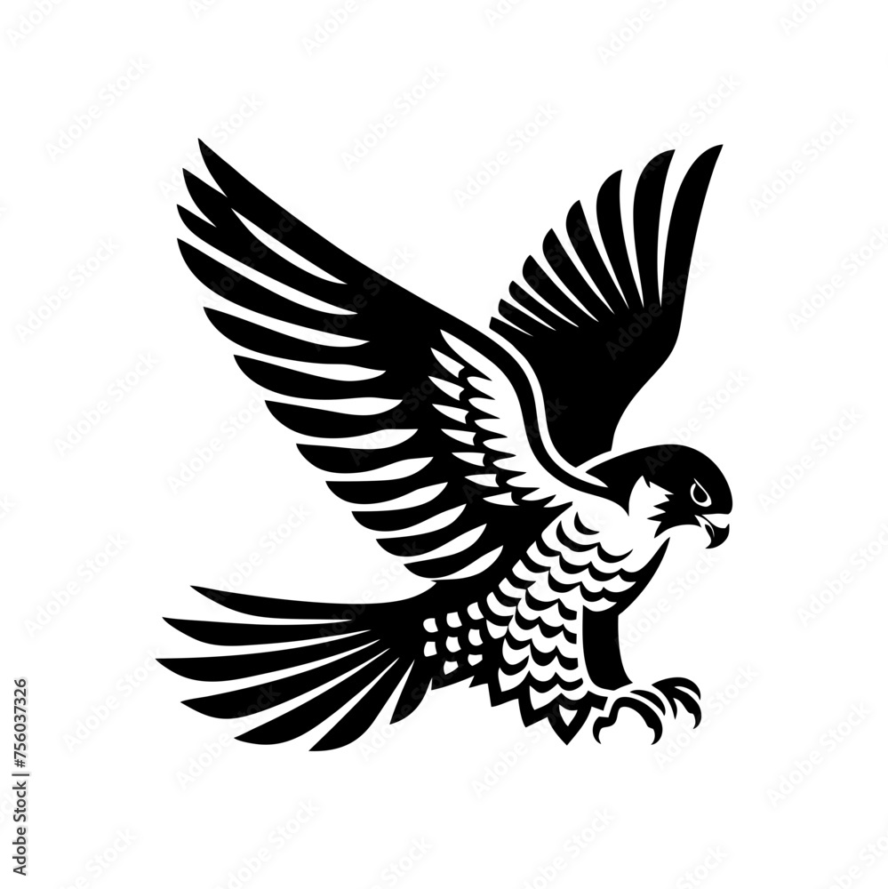  Peregrine Falcon Bird Simple and Clean Logo Icon 