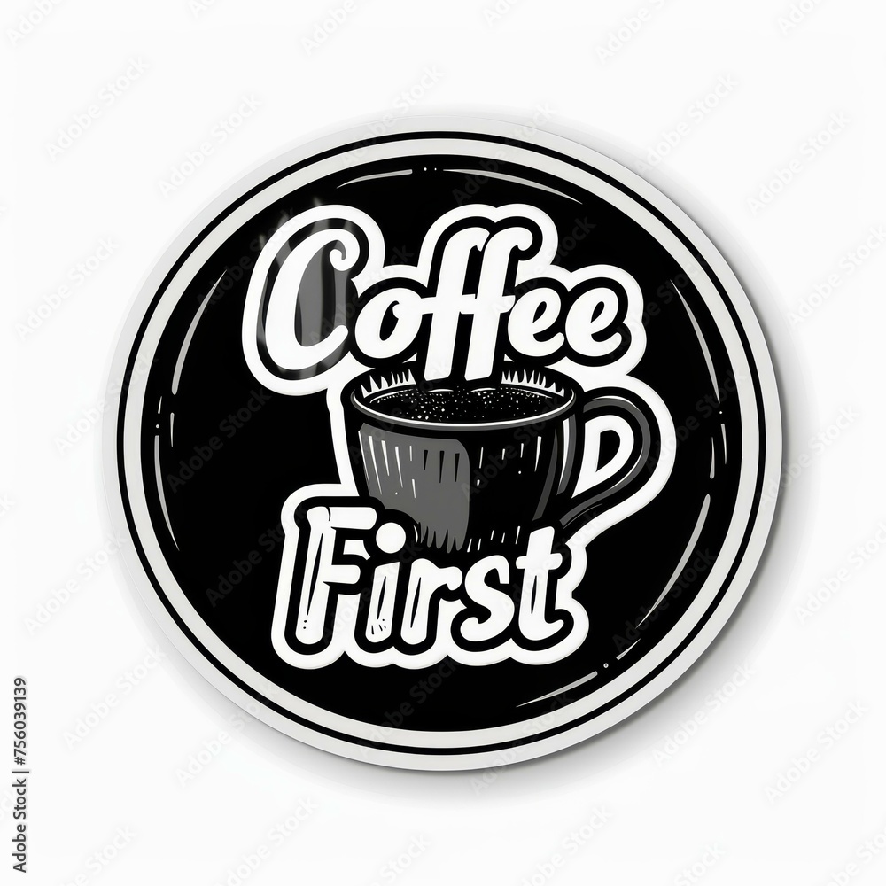 Coffee culture in a stylish sticker, because your day starts after the first sip.