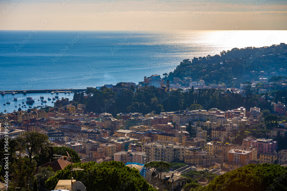 Sunlit Coastal Town of Santa Margherita Ligure, Italy with Sea Views