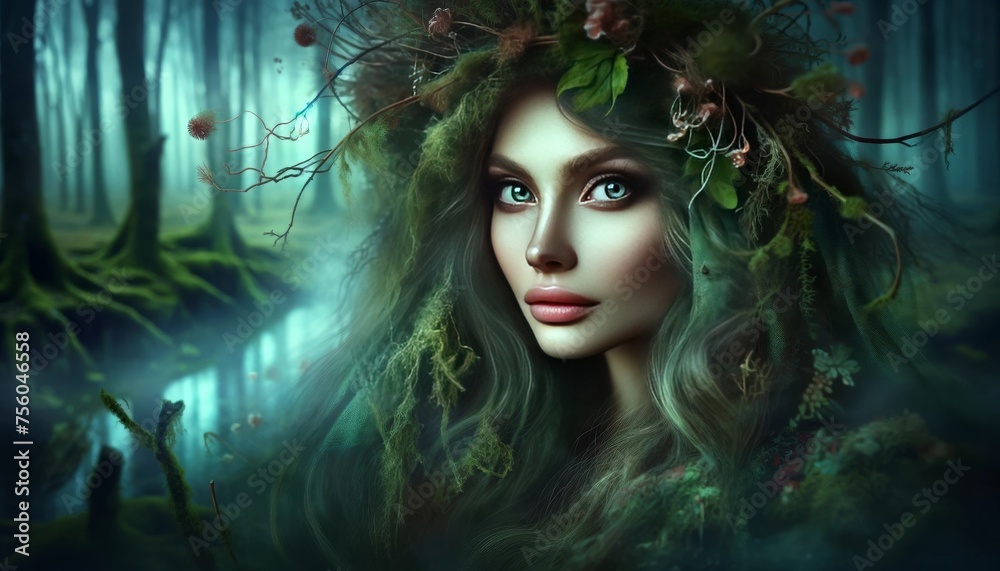 Mystical Forest Dryad with Verdant Crown